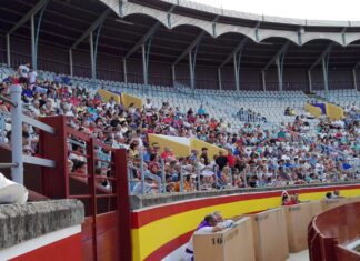 Plaza de Toros de Palencia durante la celebración de una novillada.