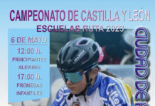 Cartel del campeonato de cyl de categoría escuelas de ciclismo en carretera en Palencia