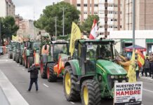 Imagen de archivo de una tractorada por las calles de Valladolid