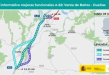 Transportes aprueba el estudio informativo para mejorar la capacidad y la funcionalidad de la A-62, entre Venta de Baños y Dueñas