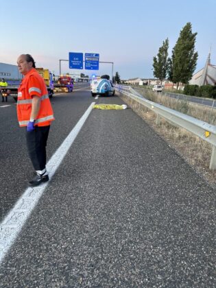 Siniestro en la A-67 en Villamuriel de Cerrato