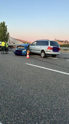 Siniestro en la A-67 en Villamuriel de Cerrato