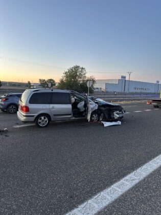 Siniestro en la A-67 en Villamuriel de Cerrato