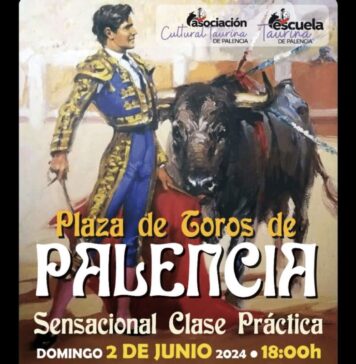 Cartel clase práctica novillada en Palencia