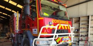 Camión de Bomberos de la Diputación de Palencia destacado en el Parque de Ampudia.