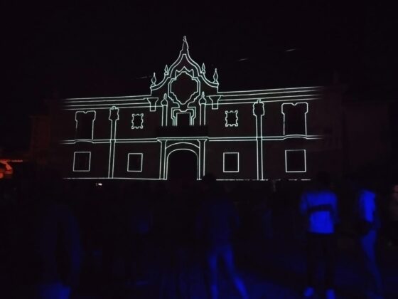 Espectáculo de video mapping en Guardo durante San Juan