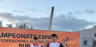 Los cuatro atletas participantes del Club Atletismo Puentecillas de Palencia