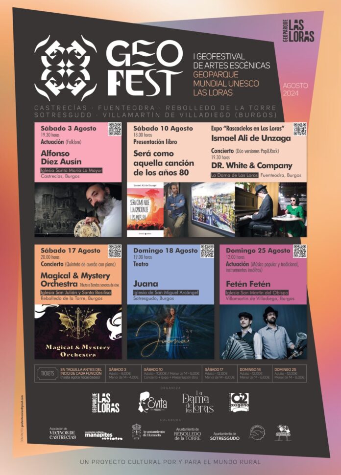 CARTEL I GEOFESTIVAL ARTES ESCÉNICAS GEOPARQUE LAS LORAS