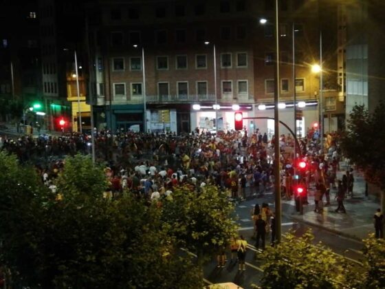 Plaza España en la celebración de la Eurocopa en Palencia