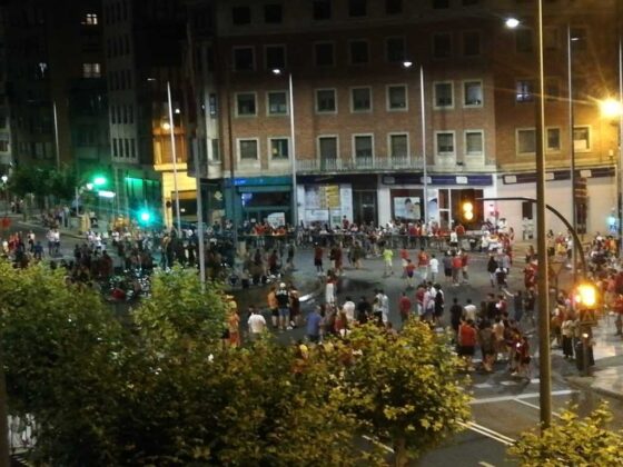 Plaza España en la celebración de la Eurocopa en Palencia