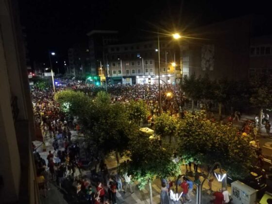 Plaza España en la celebración de la Eurocopa en Palencia