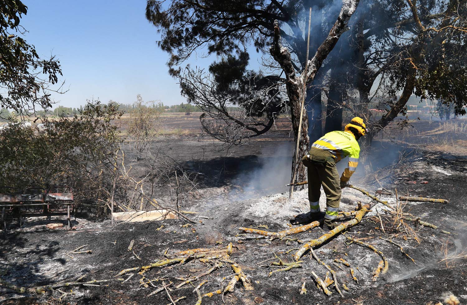 incendio en Palencia, en el camino de San Román, el 31 de julio de 2024 - Brágimo ICAL