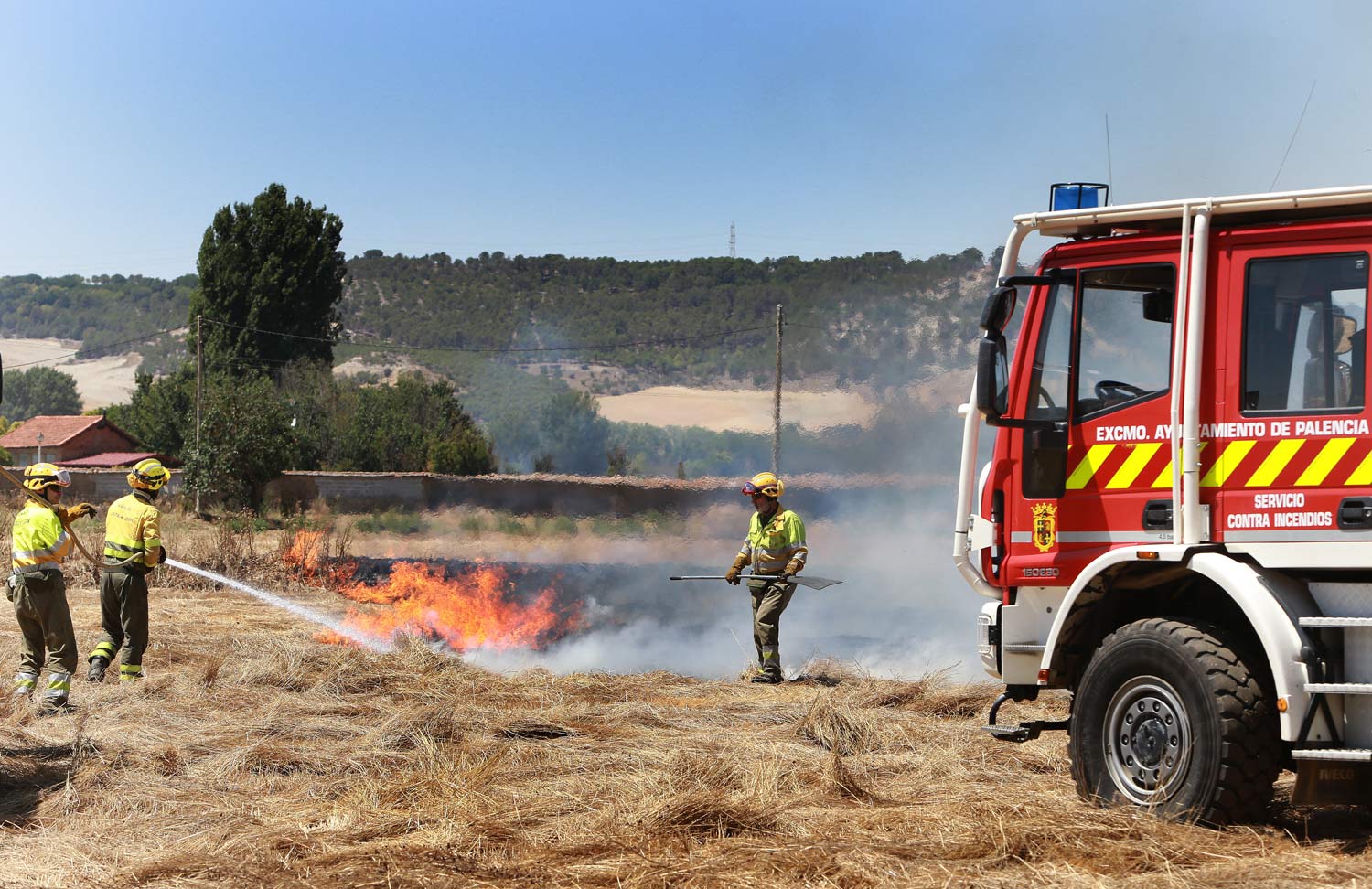 incendio en Palencia, en el camino de San Román, el 31 de julio de 2024 - Brágimo ICAL