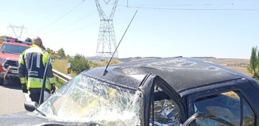 Imagen del accidente de tráfico en Aguilar de Campoo