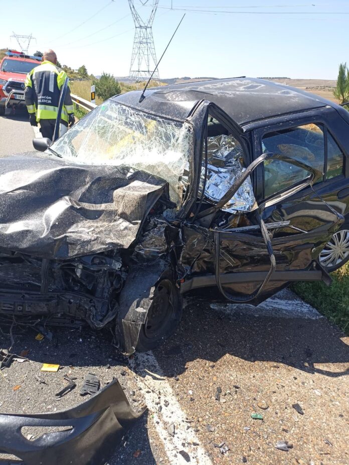 Imagen del accidente de tráfico en Aguilar de Campoo