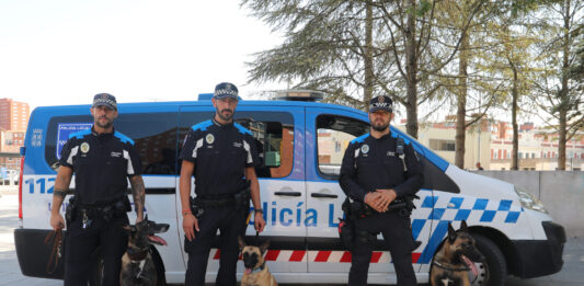 Unidad canina de la policía local de Palencia