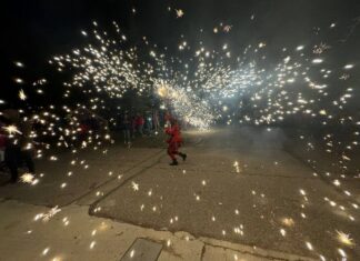 Espectáculo de fuego en Villaviudas