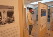 Acto inaugural de la exposición sobre el atentado de ETA en la Cafetería Rolando, que puede visitarse en el Campus de Palencia