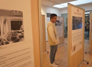 Acto inaugural de la exposición sobre el atentado de ETA en la Cafetería Rolando, que puede visitarse en el Campus de Palencia