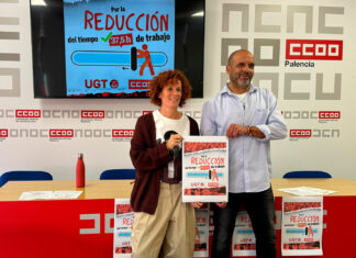 Reducción jornada de trabajo - movilizaciones en Palencia CCOO y UGT