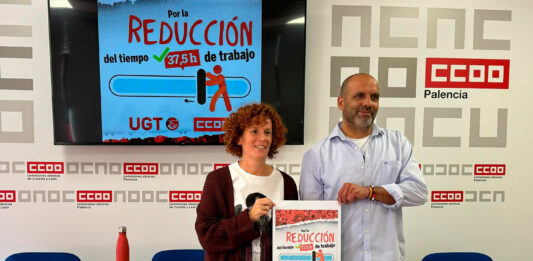 Reducción jornada de trabajo - movilizaciones en Palencia CCOO y UGT