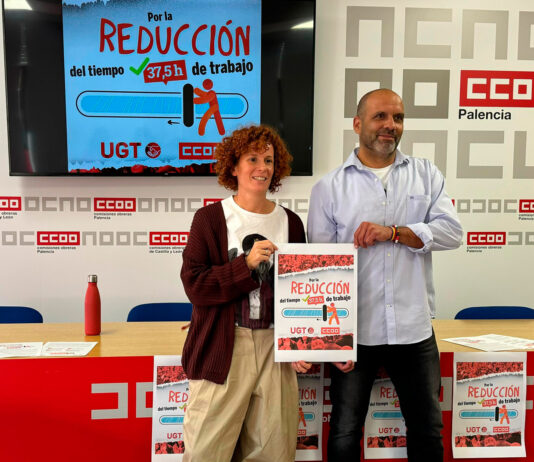 Reducción jornada de trabajo - movilizaciones en Palencia CCOO y UGT