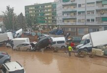 ICAL . Daños causados por la Dana en Valencia. En la imagen la localidad de Benetússer, facilitada por el leonés Rubén, residente en la zona afectada