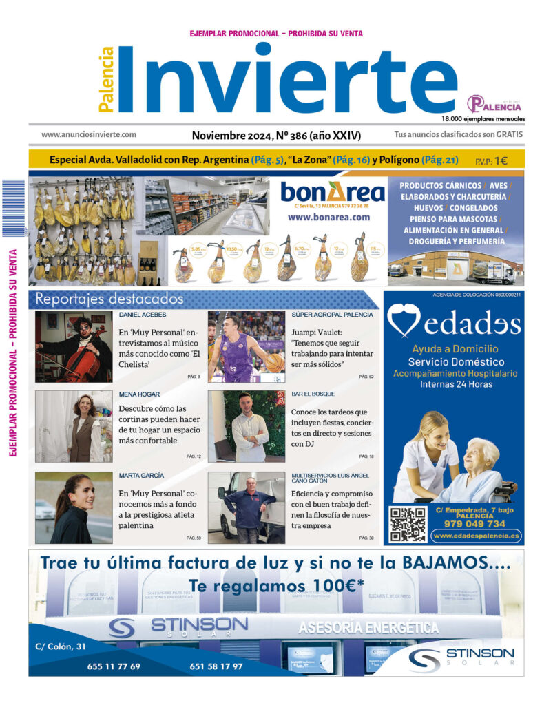 Portada Palencia Invierte. Edición de Noviembre de 2024