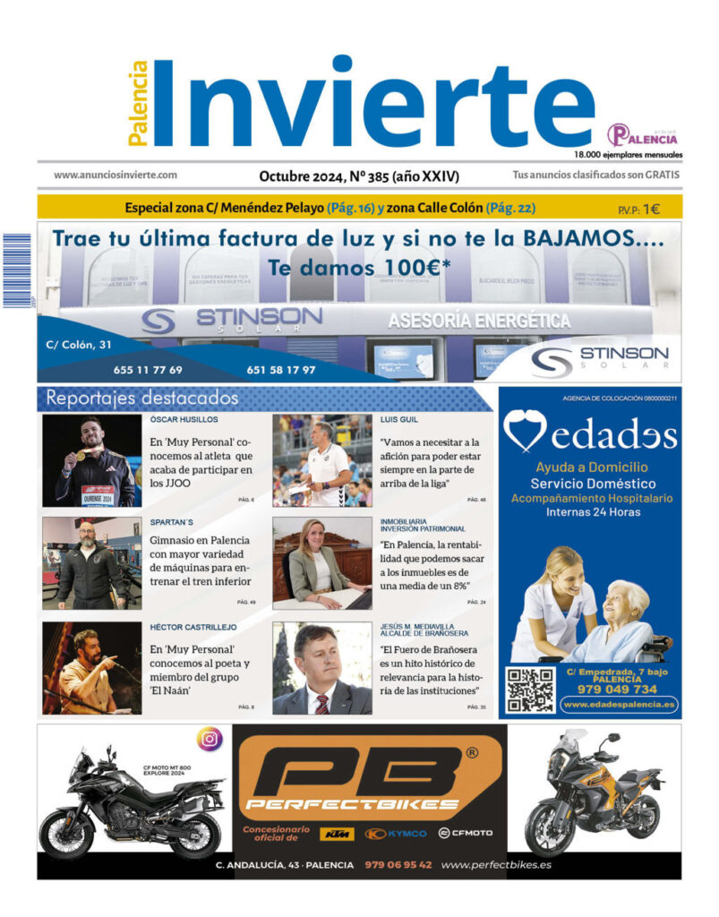 Portada Palencia Invierte. Edición de octubre de 2024