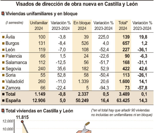 Visados de dirección de obra nueva en Castilla y León (10cmx12cm)