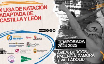 Cartel Liga de Natación Adaptada de Castilla y León, que cumple su primera década de vida