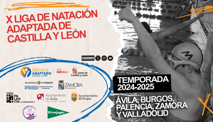 Cartel Liga de Natación Adaptada de Castilla y León, que cumple su primera década de vida