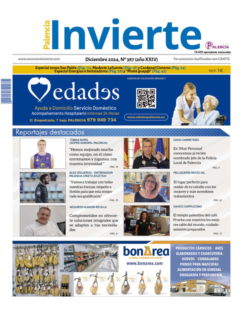 Portada Palencia Invierte. Edición de diciembre de 2024