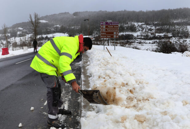 Nieve en el norte de la provincia de Palencia