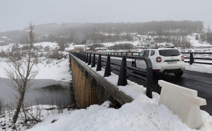 Nieve en el norte de la provincia de Palencia